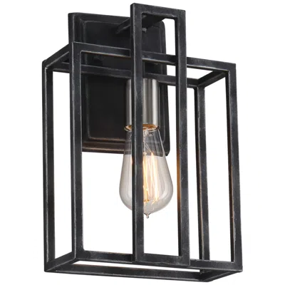 Nuvo Lighting Lake; 1 Light; Wall Sconce; Iron Black With Brushed Nickel Accents Finish