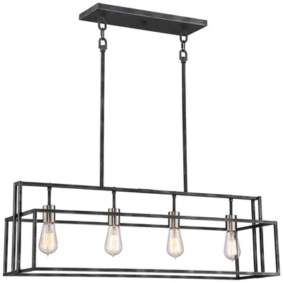 Nuvo Lighting Lake 36" Black And Brushed Nickel Linear Pendant Light