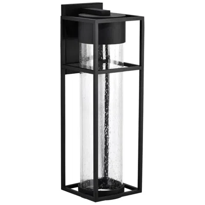 Nuvo Lighting Ledges; 10w Led; Large Wall Lantern; Matte Black With Clear Seeded Glass