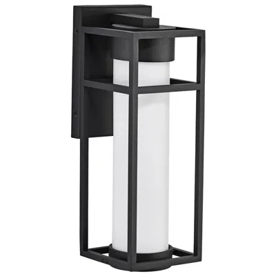 Nuvo Lighting Ledges; 6w Led; Medium Wall Lantern; Matte Black With White Opal Glass