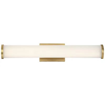 Nuvo Lighting Lena; Led Vanity; Brushed Brass With Striped Lens