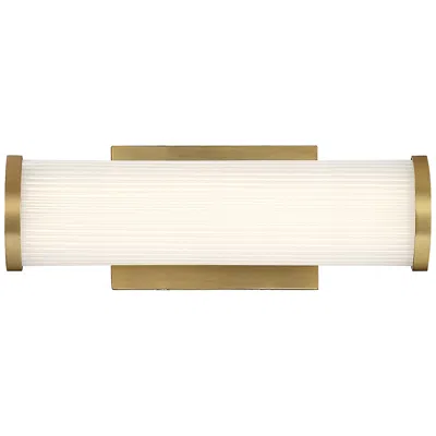 Nuvo Lighting Lena; Led Vanity; Brushed Brass With Striped Lens