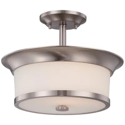 Nuvo Lighting Mobili; 2 Light; Semi-flush With Satin White Glass