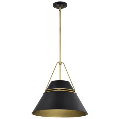 Nuvo Lighting Nuvo Adina 18" Matte Black/natural Brass 3 Light Large Pendant