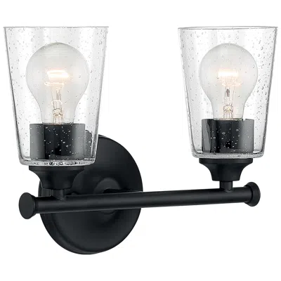 Nuvo Lighting Nuvo Bransel 12" Matte Black 2 Light Vanity With Seeded Glass