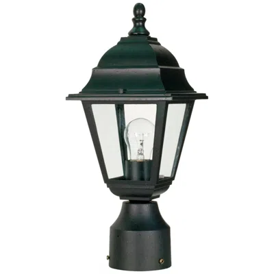Nuvo Lighting Nuvo Briton 14" High Clear Glass Black Traditional Post Light Lantern