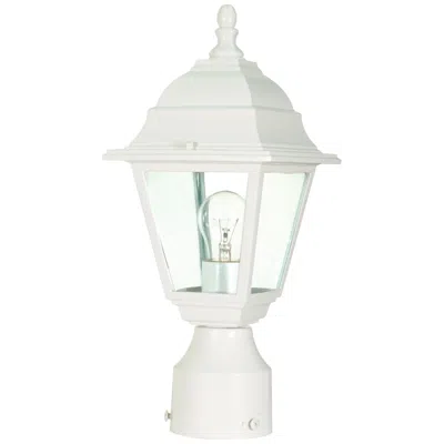 Nuvo Lighting Nuvo Briton 14" High White Finish Clear Glass Post Lantern