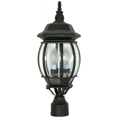 Nuvo Lighting Nuvo Central Park 21" High 3-light Beveled Glass And Black Post Light