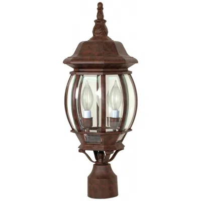 Nuvo Lighting Nuvo Central Park 21" High 3-light Beveled Glass And Bronze Post Light