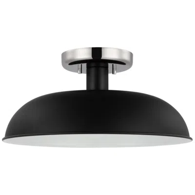 Nuvo Lighting Nuvo Colony 15" Wide Matte Black/nickel 1 Light Small Ceiling Light