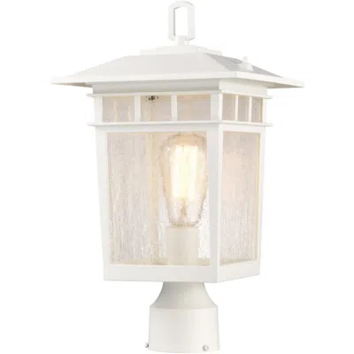 Nuvo Lighting Nuvo Cove Neck 16 1/4" White And Seeded Glass Outdoor Post Lantern