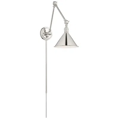 Nuvo Lighting Nuvo Delancey 4 1/2" High Polished Nickel Swing Arm Lamp In Gray