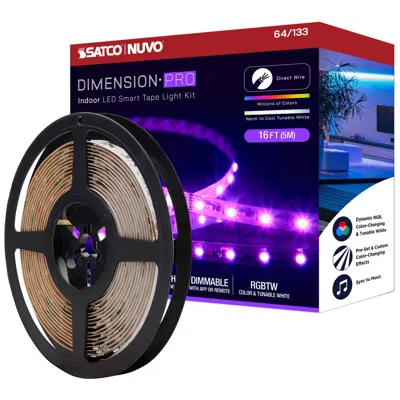 Nuvo Lighting Nuvo Dimension Pro 16 Ft Indoor Led Smart Tape Light Strip - J-box Connect