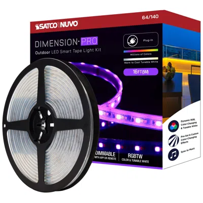 Nuvo Lighting Nuvo Dimension Pro 16 Ft. Outdoor Led Smart Tape Light Strip - Plug Connect