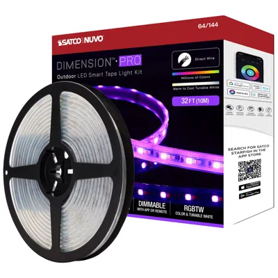 Nuvo Lighting Nuvo Dimension Pro 32 Ft Outdoor Led Smart Tape Light Strip - J-box Connect