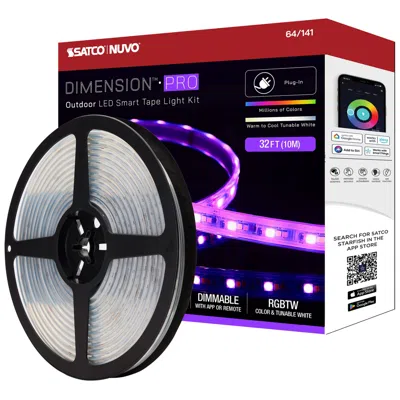 Nuvo Lighting Nuvo Dimension Pro 32 Ft Outdoor Led Smart Tape Light Strip Plug Connection