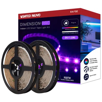 Nuvo Lighting Nuvo Dimension Pro 64 Ft Indoor Led Smart Tape Light Strip - Plug Connect