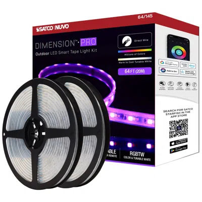 Nuvo Lighting Nuvo Dimension Pro 64 Ft Outdoor Led Smart Tape Light Strip J-box Connect