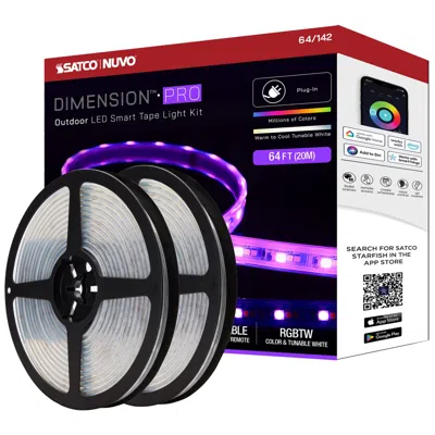 Nuvo Lighting Nuvo Dimension Pro 64 Ft Outdoor Led Smart Tape Light Strip - Plug Connect