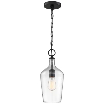 Nuvo Lighting Nuvo Hartley 6 1/2" Wide Matte Black Clear Glass Mini Pendant