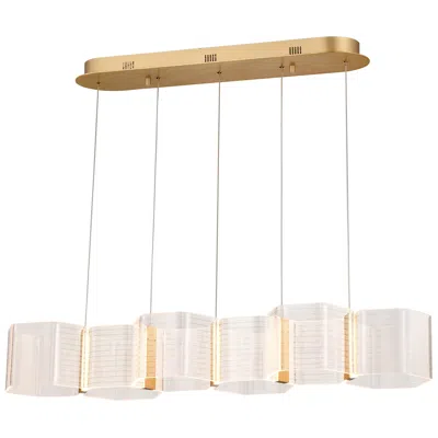 Nuvo Lighting Nuvo Kenzo 37" Polished Anodized Bronze 6 Light Led Island Pendant