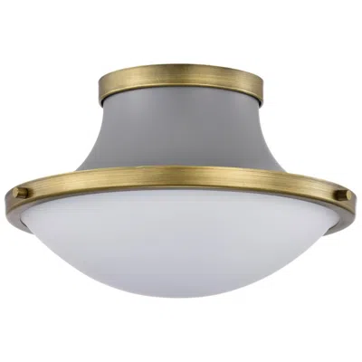 Nuvo Lighting Nuvo Lafayette 14" Gray/natural Brass 1 Light Ceiling Light
