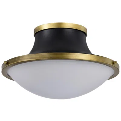 Nuvo Lighting Nuvo Lafayette 18" Matte Black/natural Brass 3 Light Ceiling Light