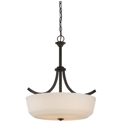 Nuvo Lighting Nuvo Laguna 19 1/2" Wide 4-light Bronze White Glass Pendant Chandelier
