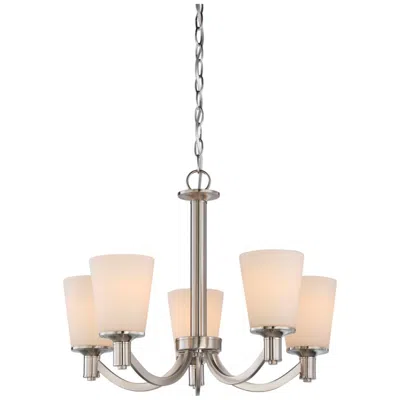 Nuvo Lighting Nuvo Laguna 23" Wide Brushed Nickel White Glass 5 Light Chandelier