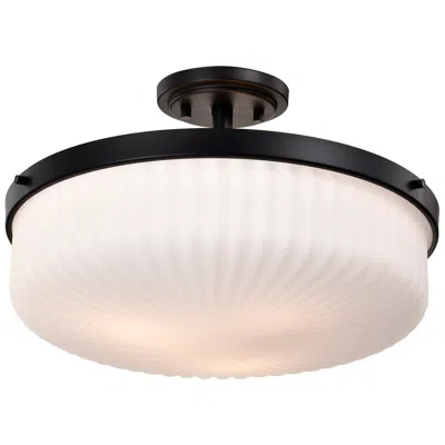 Nuvo Lighting Nuvo Solara 16 1/2" Wide Matte Black Semi Flush Mount