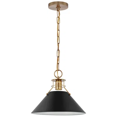 Nuvo Lighting Outpost 13" Wide Burnished Brass And Black Pendant Light