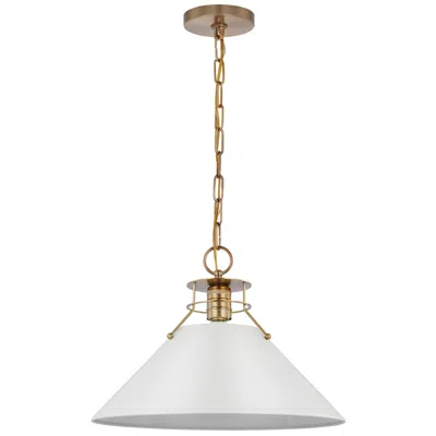 Nuvo Lighting Outpost 16 1/2" Wide Burnished Brass And White Pendant Light