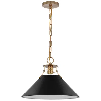 Nuvo Lighting Outpost 16 1/2" Wide Matte Black And Brass Pendant Light