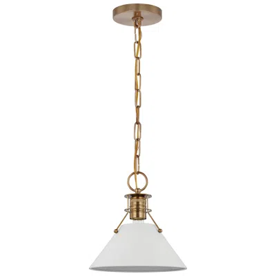 Nuvo Lighting Outpost 9 1/2" Wide Burnished Brass And White Mini Pendant