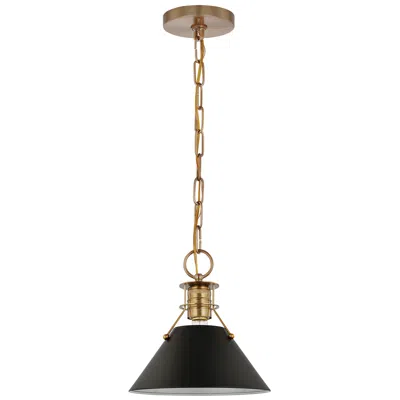 Nuvo Lighting Outpost 9 1/2"w Burnished Brass Mini Pendant W/ Black Shade