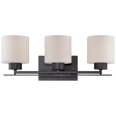 Nuvo Lighting Parallel; 3 Light; Vanity Fixture With Etched Opal Glass