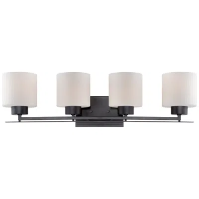 Nuvo Lighting Parallel; 4 Light; Vanity Fixture With Etched Opal Glass