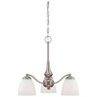 Nuvo Lighting Patton; 3 Light; Chandelier (arms Down) With Frosted Glass