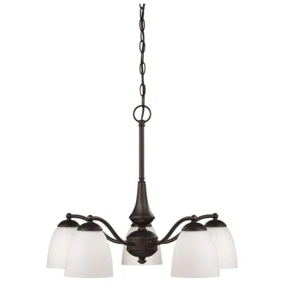 Nuvo Lighting Patton; 5 Light; Chandelier (arms Down) With Frosted Glass