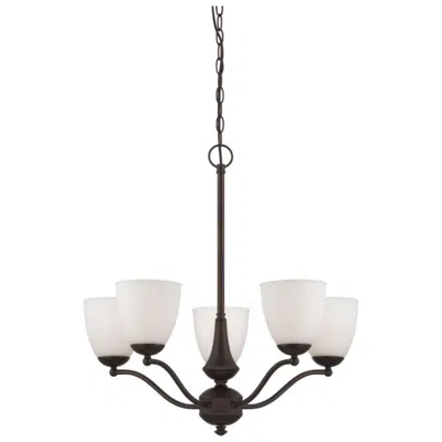 Nuvo Lighting Patton; 5 Light; Chandelier (arms Up) With Frosted Glass