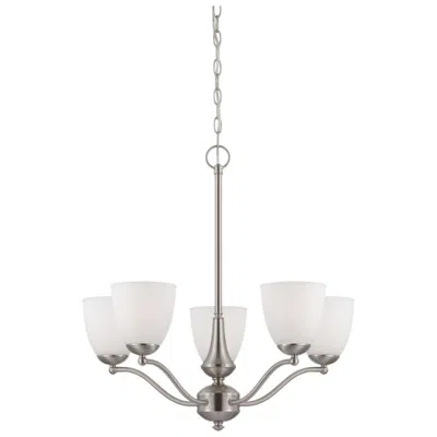 Nuvo Lighting Patton; 5 Light; Chandelier (arms Up) With Frosted Glass