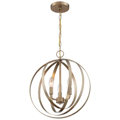 Nuvo Lighting Pendleton; 3 Light; Pendant Fixture; Burnished Brass Finish