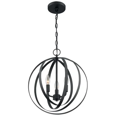 Nuvo Lighting Pendleton; 3 Light; Pendant Fixture; Matte Black Finish