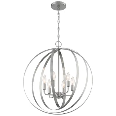 Nuvo Lighting Pendleton; 6 Light; Pendant Fixture; Brushed Nickel Finish