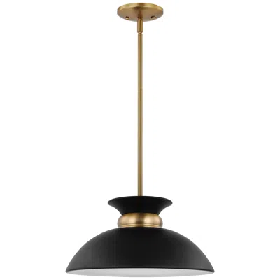 Nuvo Lighting Perkins 15" Wide Matte Black Burnished Brass Pendant Light