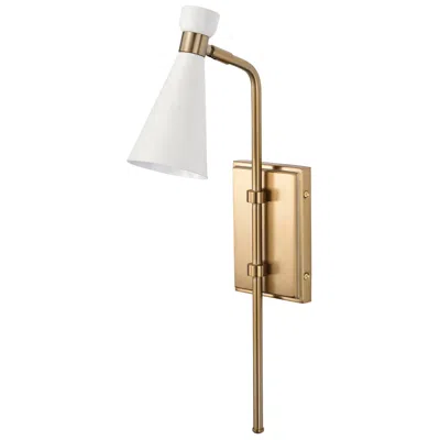 Nuvo Lighting Prospect; 1 Light; Wall Sconce; Matte White With Burnished Brass