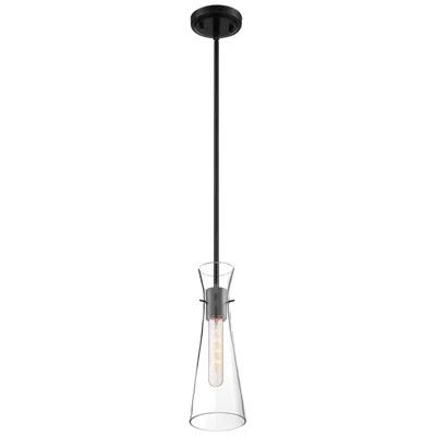Nuvo Lighting Satco Bahari 4" Wide Black And Clear Glass Mini Pendant