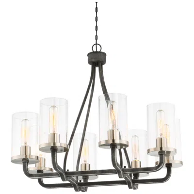Nuvo Lighting Sherwood 25" Wide Iron Black And Nickel 8-light Chandelier