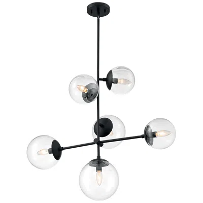 Nuvo Lighting Sky 31" Wide Matte Black 6-light Chandelier
