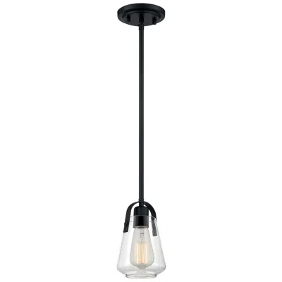 Nuvo Lighting Skybridge; 1 Light; Mini Pendant Fixture; Matte Black Finish
